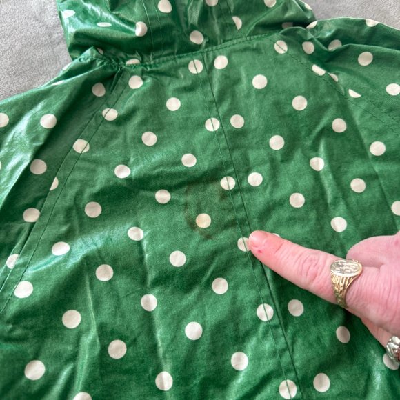 Baby Gap Green Polka Dot Raincoat EUC Sz 18-24 mos - Picture 3 of 8